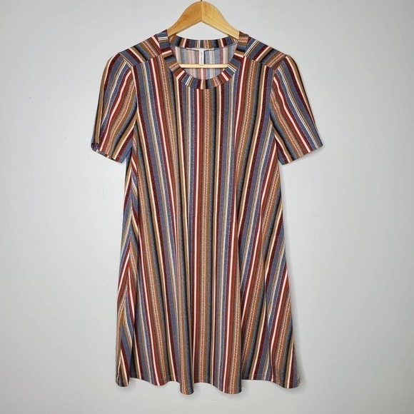 BCBGeneration Short Sleeve Mini Swing Dress Striped Size XS - Picture 10 of 10
